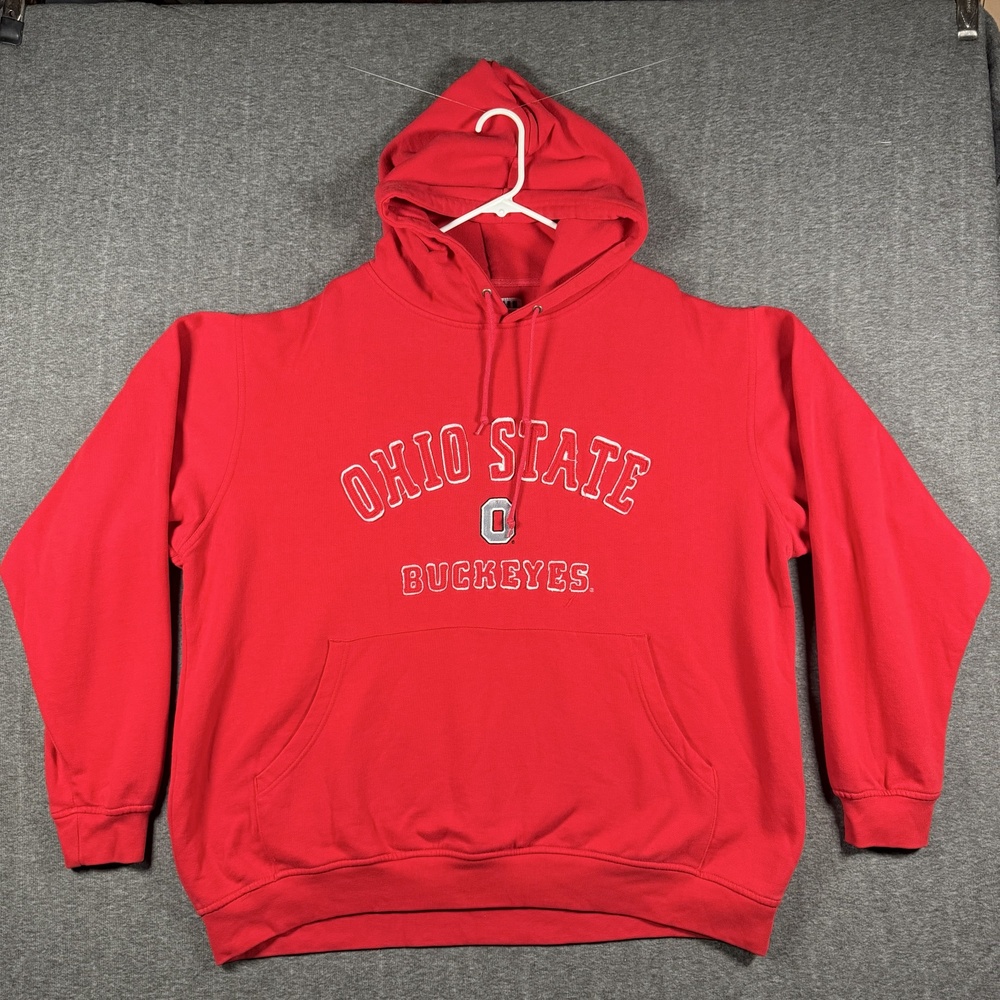 Vintage Ohio State Buckeyes Hoodie Mens 2XL Red Foot Locker Oversized Baggy Fit